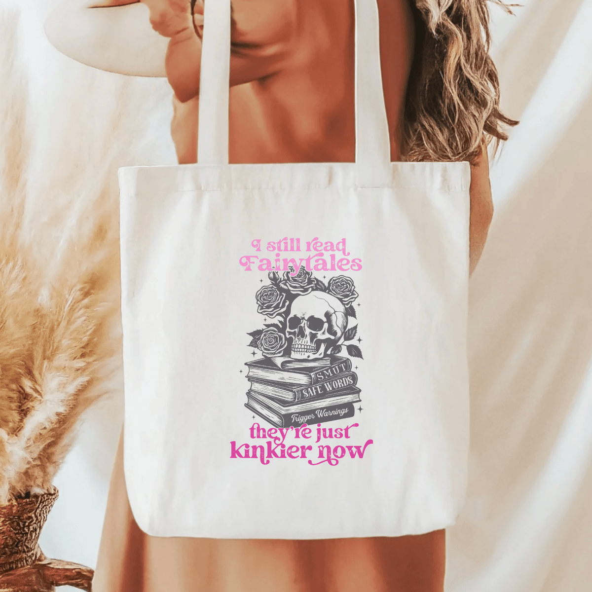 I Still Read Fairytales They're Just Kinkier Now Sublimated Canvas Tote Bag - Starry Skies Austin