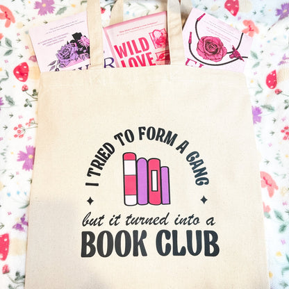 I Tried to Form A Gang But It Turned Into a Book Club Canvas Tote Bag - Starry Skies Austin