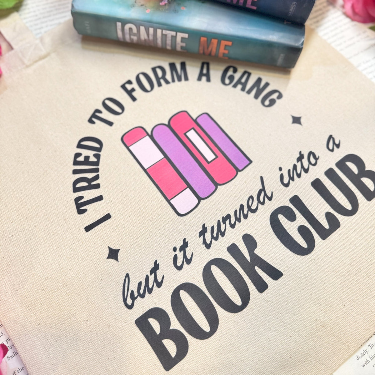 I Tried to Form A Gang But It Turned Into a Book Club Canvas Tote Bag - Starry Skies Austin