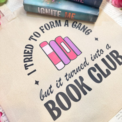 I Tried to Form A Gang But It Turned Into a Book Club Canvas Tote Bag - Starry Skies Austin