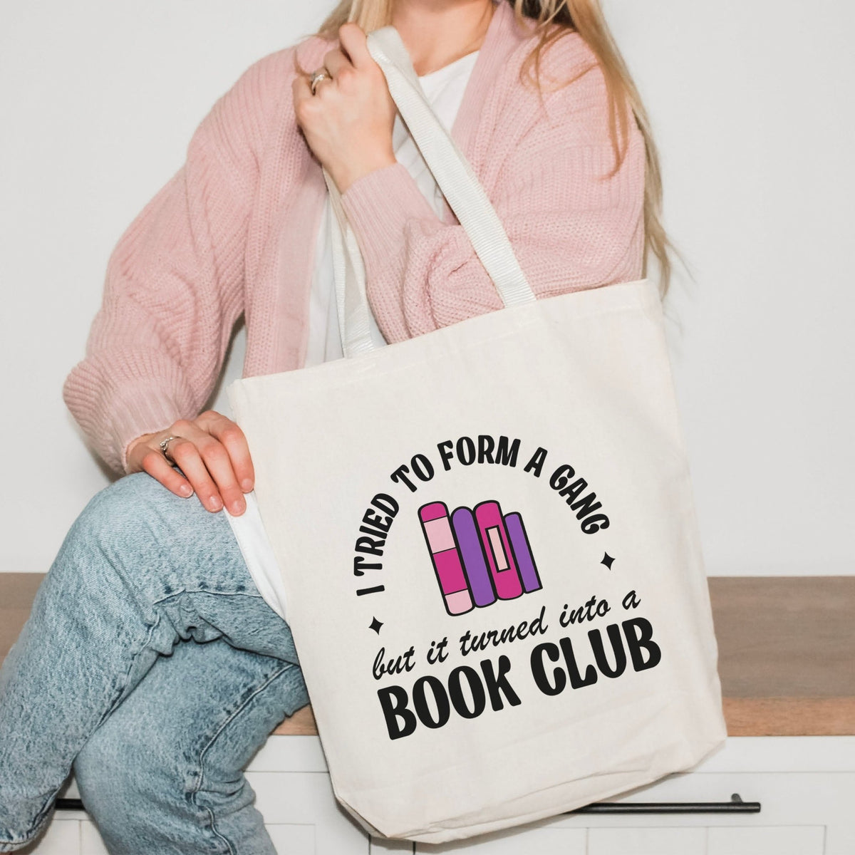 I Tried to Form A Gang But It Turned Into a Book Club Canvas Tote Bag - Starry Skies Austin