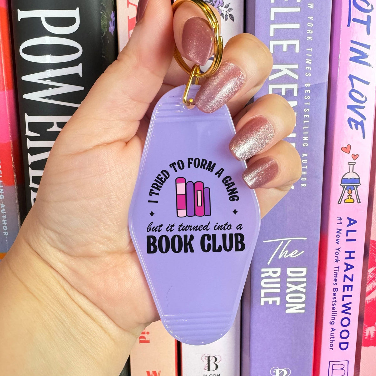 I Tried to Form a Gang But It Turned Into a Book Club Retro Motel Keychain - Starry Skies Austin
