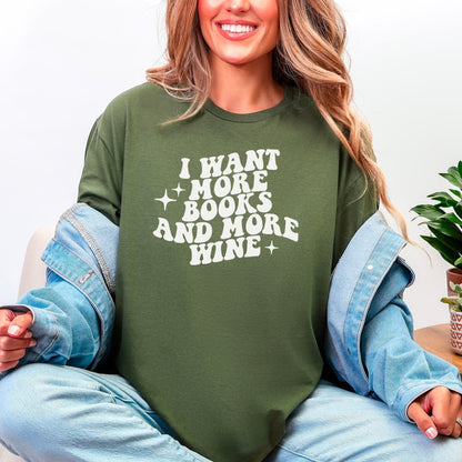 I Want More Books And More Wine Gildan Softstyle Shirt - Starry Skies Austin