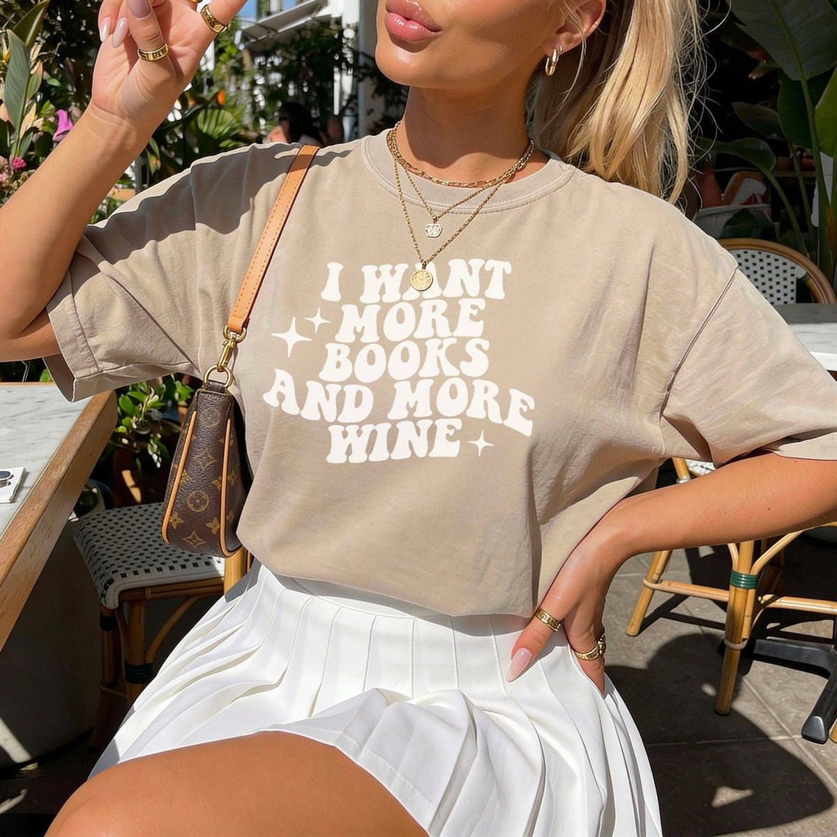 I Want More Books And More Wine Gildan Softstyle Shirt - Starry Skies Austin