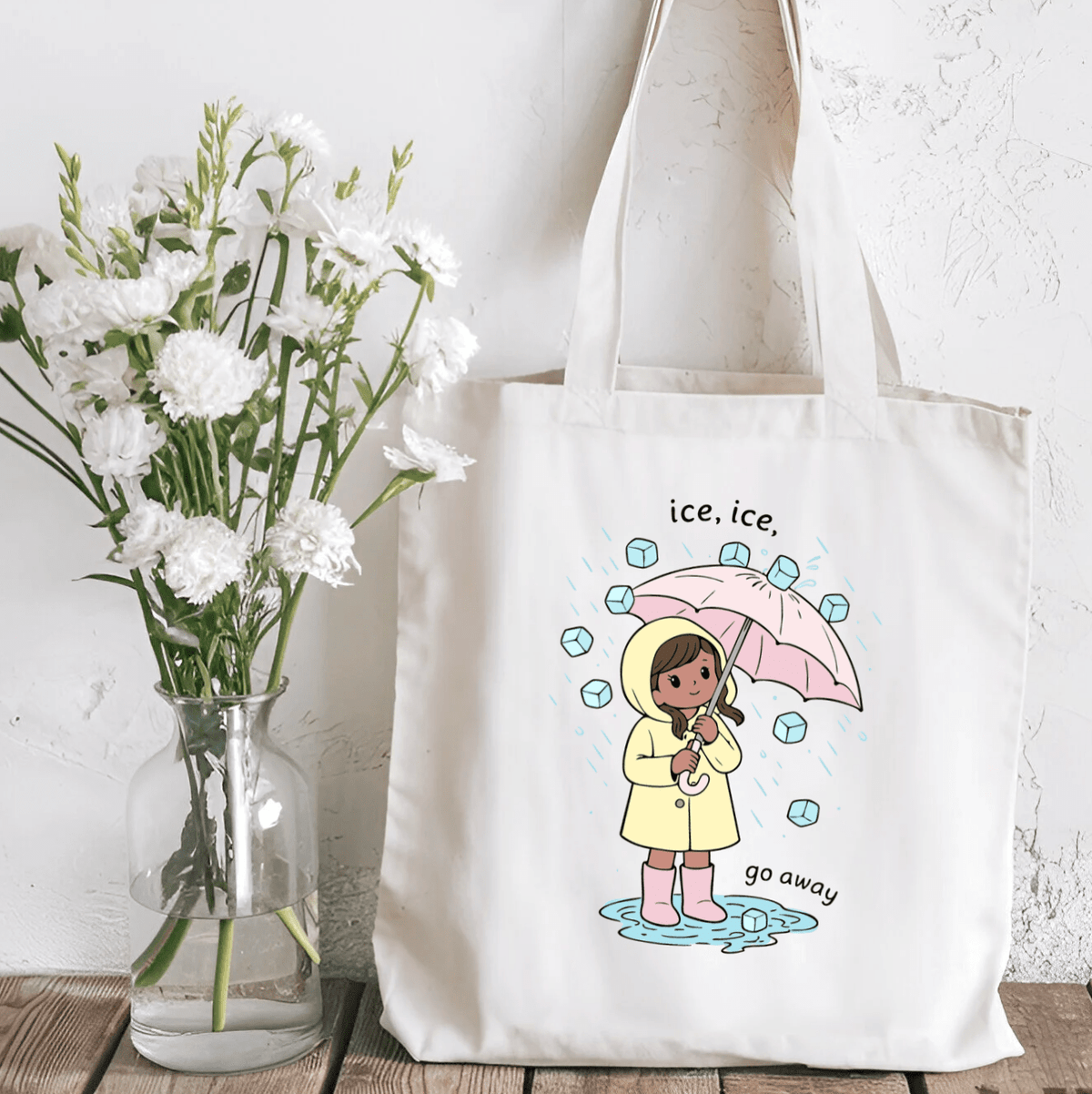 Ice Ice Go Away Sublimated Canvas Tote Bag - Starry Skies Austin