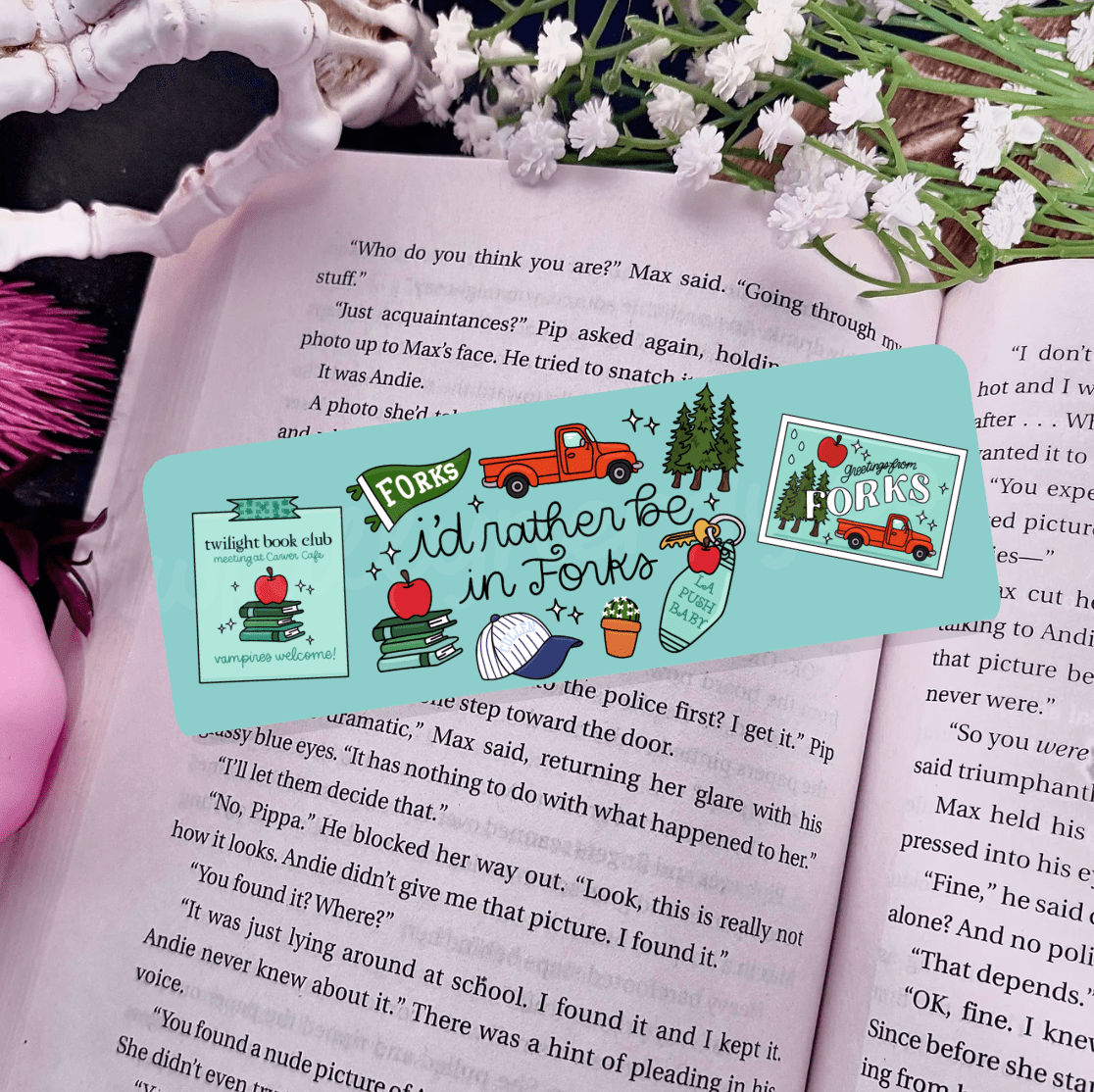 I'd Rather be in Forks Dual-Sided Cardstock Bookmark - Starry Skies Austin