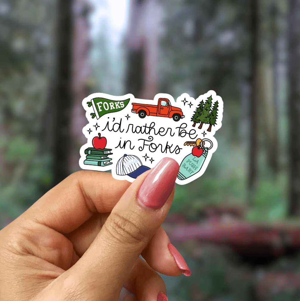 I'd Rather Be In Forks Star Sparkle Sticker - Starry Skies Austin