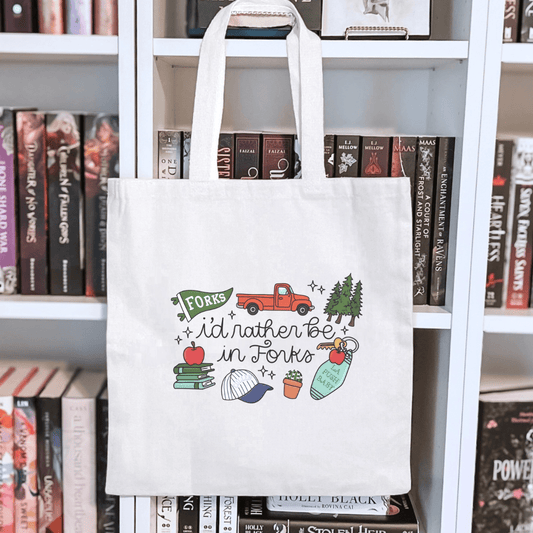 I'd Rather Be in Forks Sublimated Canvas Tote Bag - Starry Skies Austin