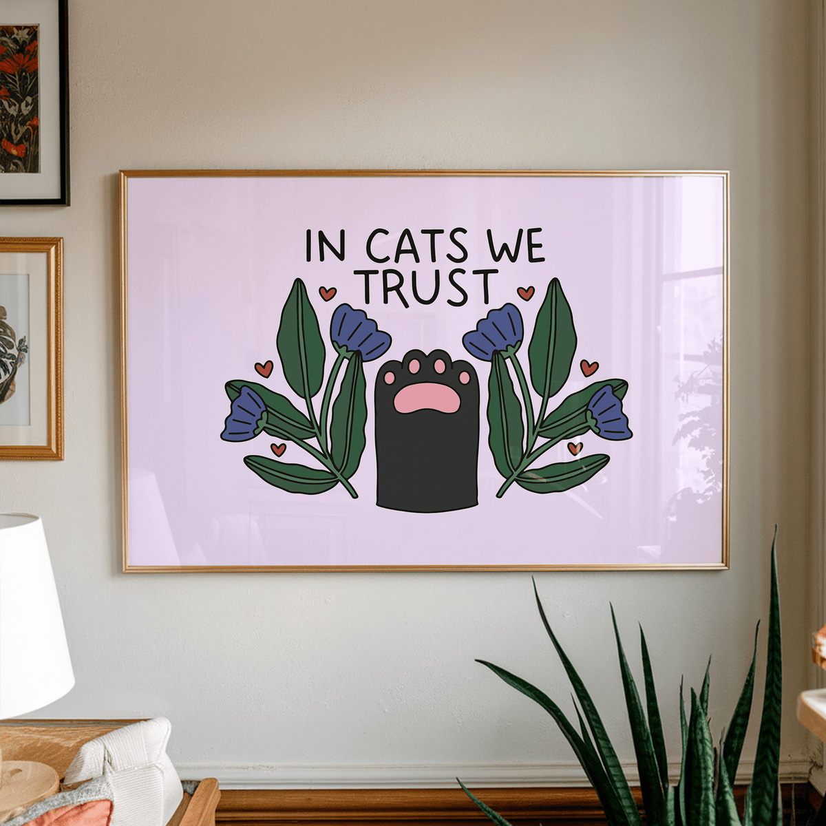 In Cats We Trust Unframed Art Print - Starry Skies Austin