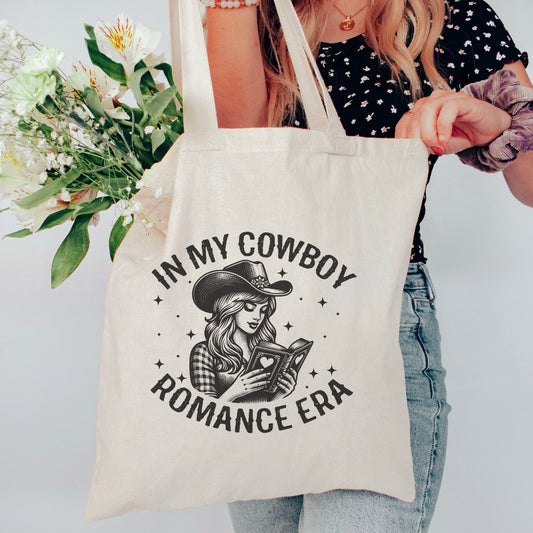In My Cowboy Romance Era Canvas Tote Bag - Starry Skies Austin