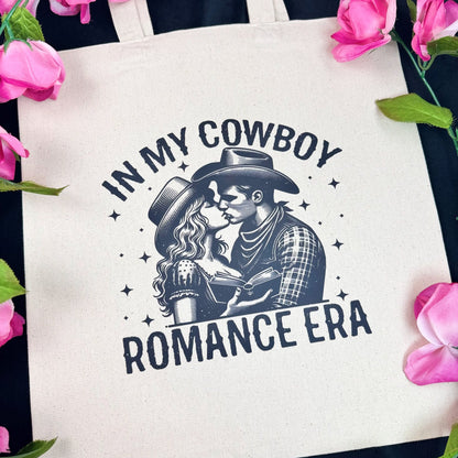 In My Cowboy Romance Era (Couple) Canvas Tote Bag - Starry Skies Austin