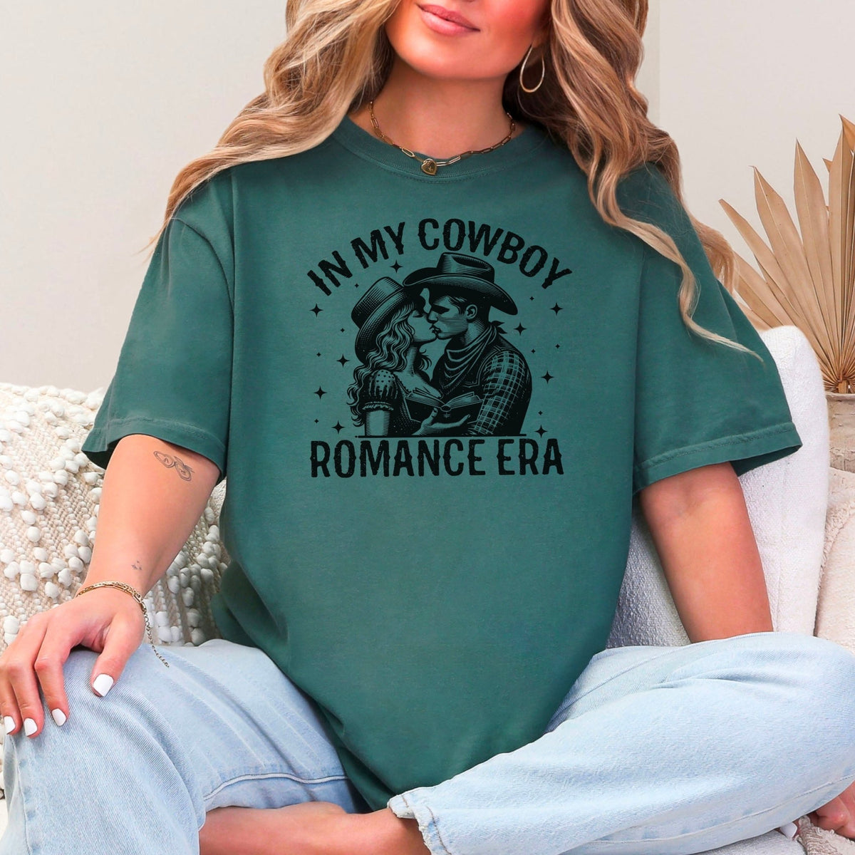 In My Cowboy Romance Era (Couple) Heavyweight Comfort Colors Shirt - Starry Skies Austin