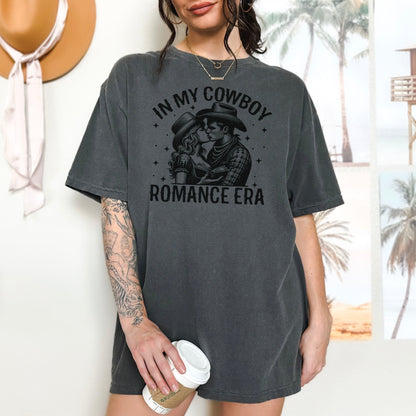 In My Cowboy Romance Era (Couple) Heavyweight Comfort Colors Shirt - Starry Skies Austin