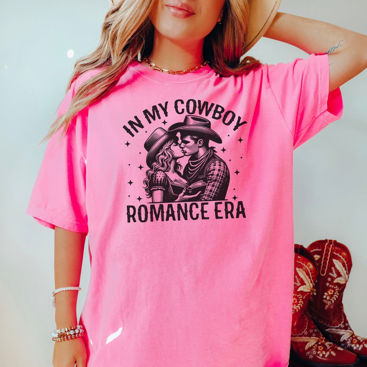 In My Cowboy Romance Era (Couple) Heavyweight Comfort Colors Shirt - Starry Skies Austin