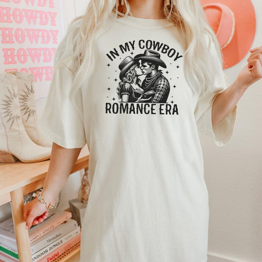 In My Cowboy Romance Era (Couple) Heavyweight Comfort Colors Shirt - Starry Skies Austin