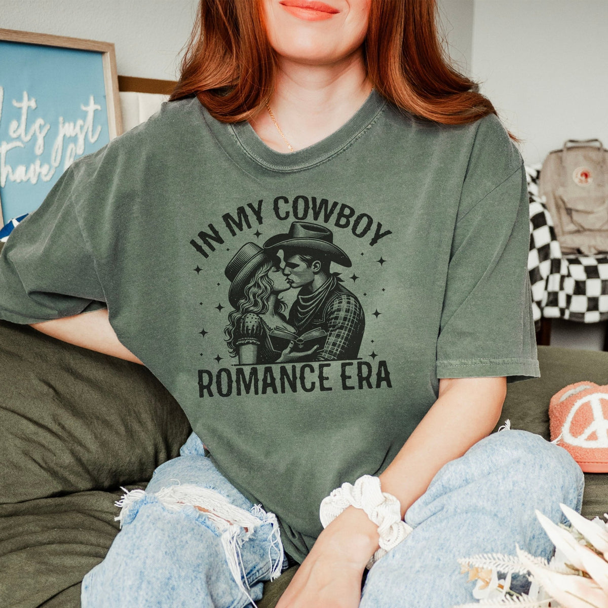 In My Cowboy Romance Era (Couple) Heavyweight Comfort Colors Shirt - Starry Skies Austin