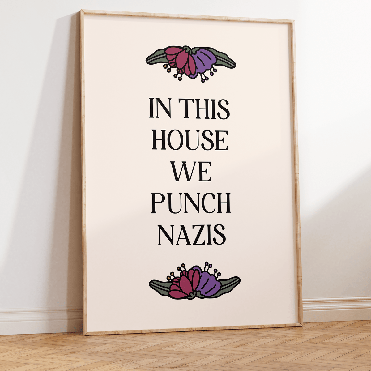 In This House We Punch Nazis Unframed Art Print - Starry Skies Austin
