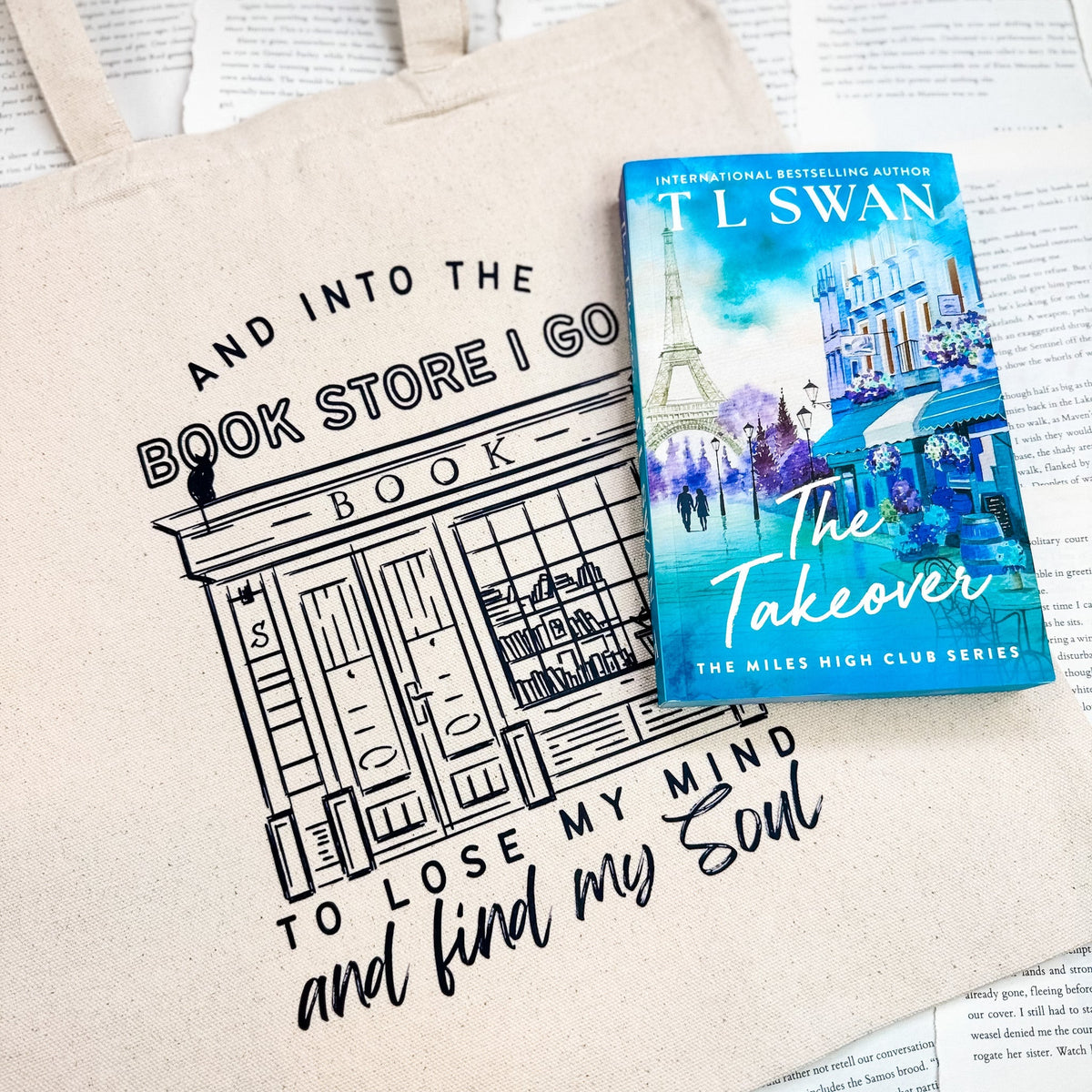 Into the Bookstore I Go Canvas Tote Bag for Book Lovers | Perfect for Bookstore Trips and Everyday Use - Starry Skies Austin