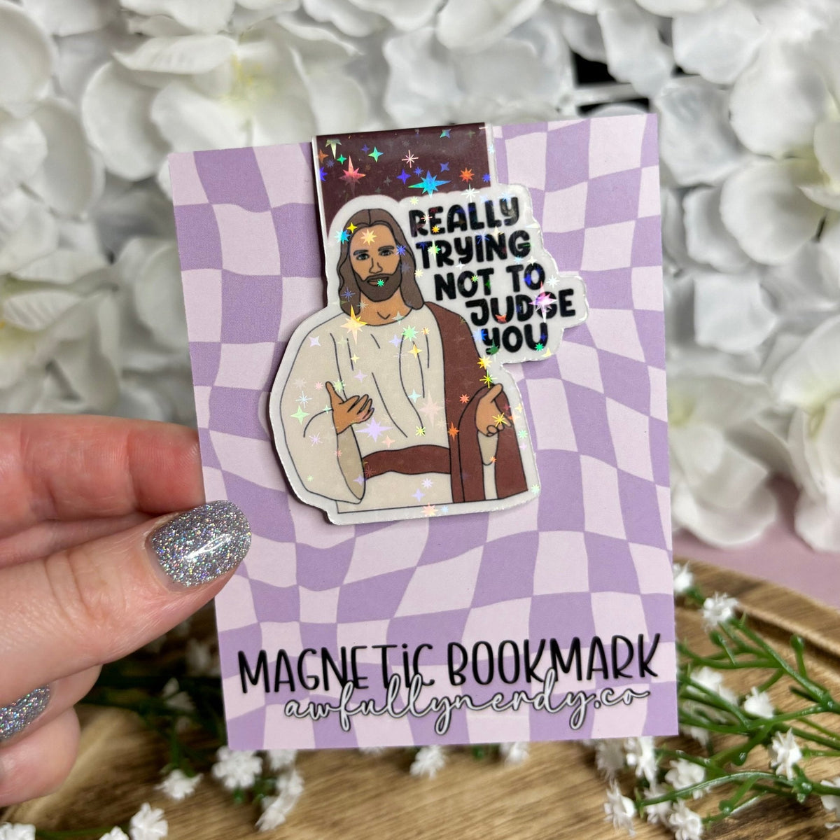 Jesus Really Trying Not to Judge You Magnetic Bookmark - Starry Skies Austin