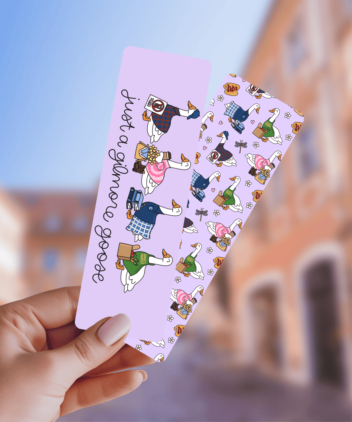 Just a Gilmore Goose Dual-Sided Matte Cardstock Bookmark - Starry Skies Austin