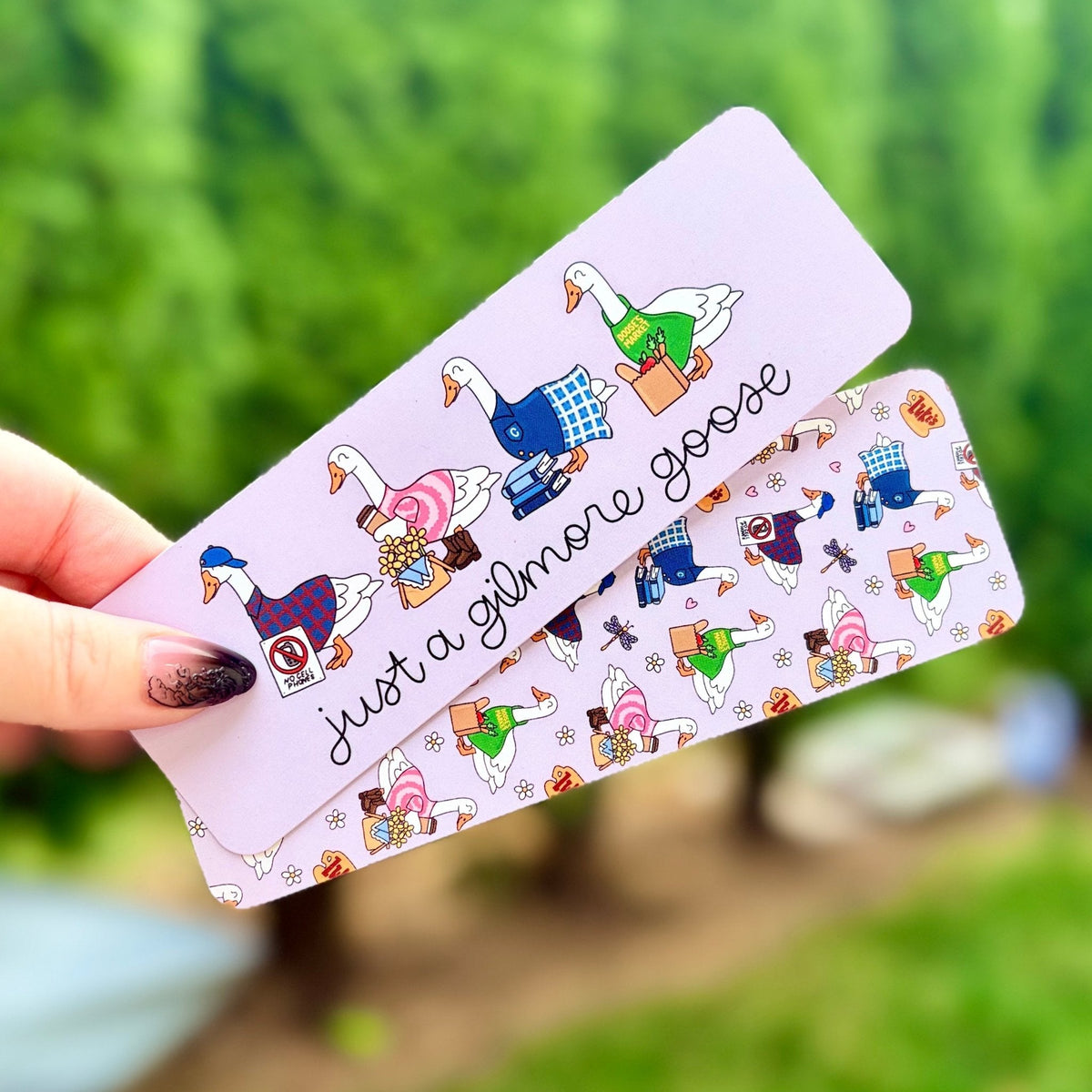 Just a Gilmore Goose Dual-Sided Matte Cardstock Bookmark - Starry Skies Austin