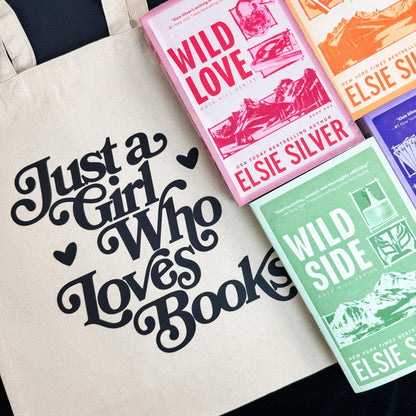 Just a Girl Who Loves Books Canvas Tote Bag | Aesthetic Bookish Bag for Readers and Bibliophiles - Starry Skies Austin