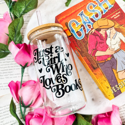 Just A Girl Who Loves Books Clear Glass Cup - Starry Skies Austin