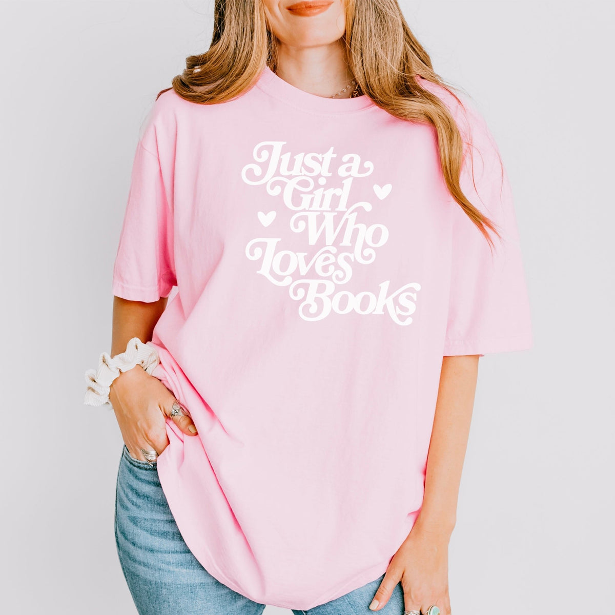 Just A Girl Who Loves Books Heavyweight Comfort Colors Shirt - Starry Skies Austin