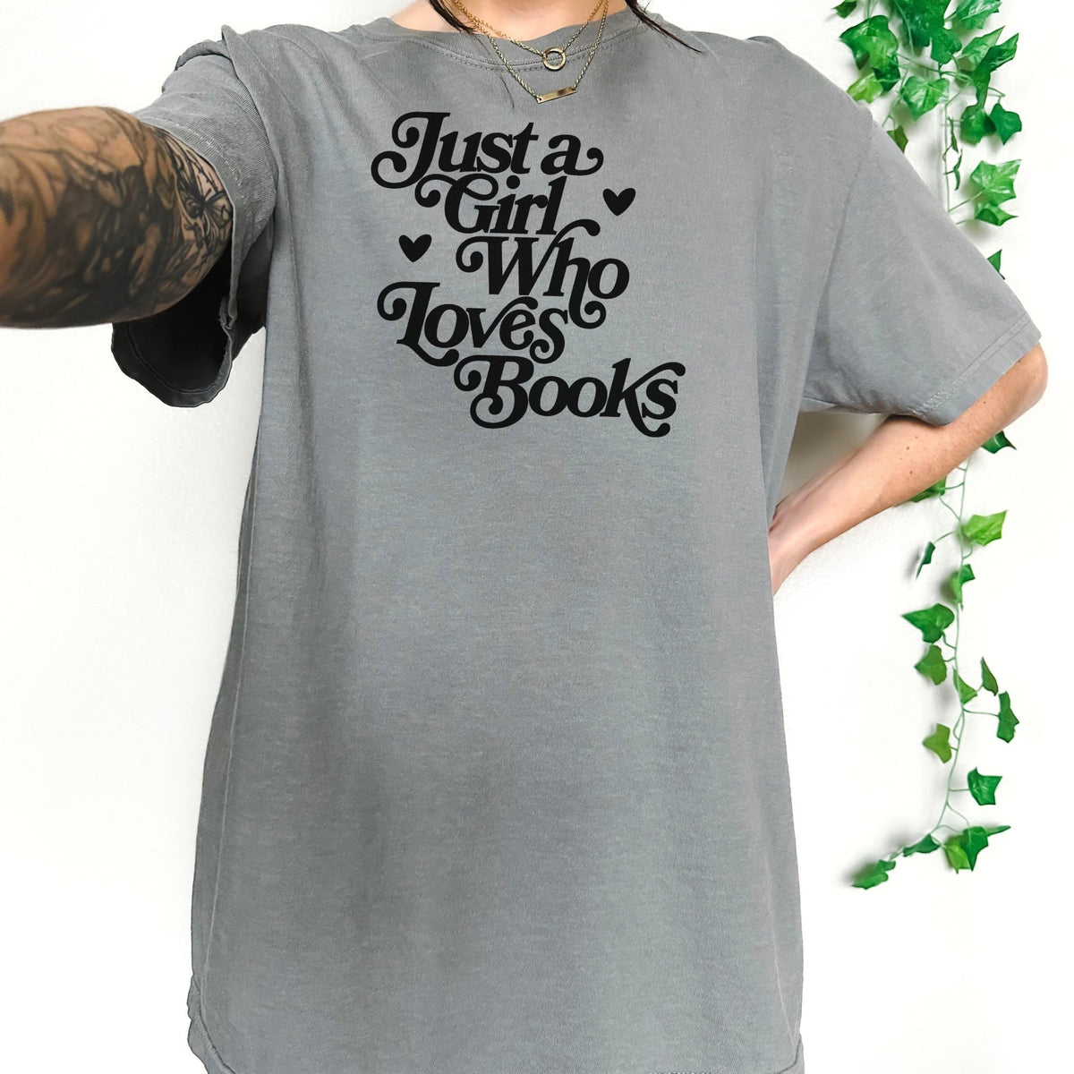 Just A Girl Who Loves Books Heavyweight Comfort Colors Shirt - Starry Skies Austin