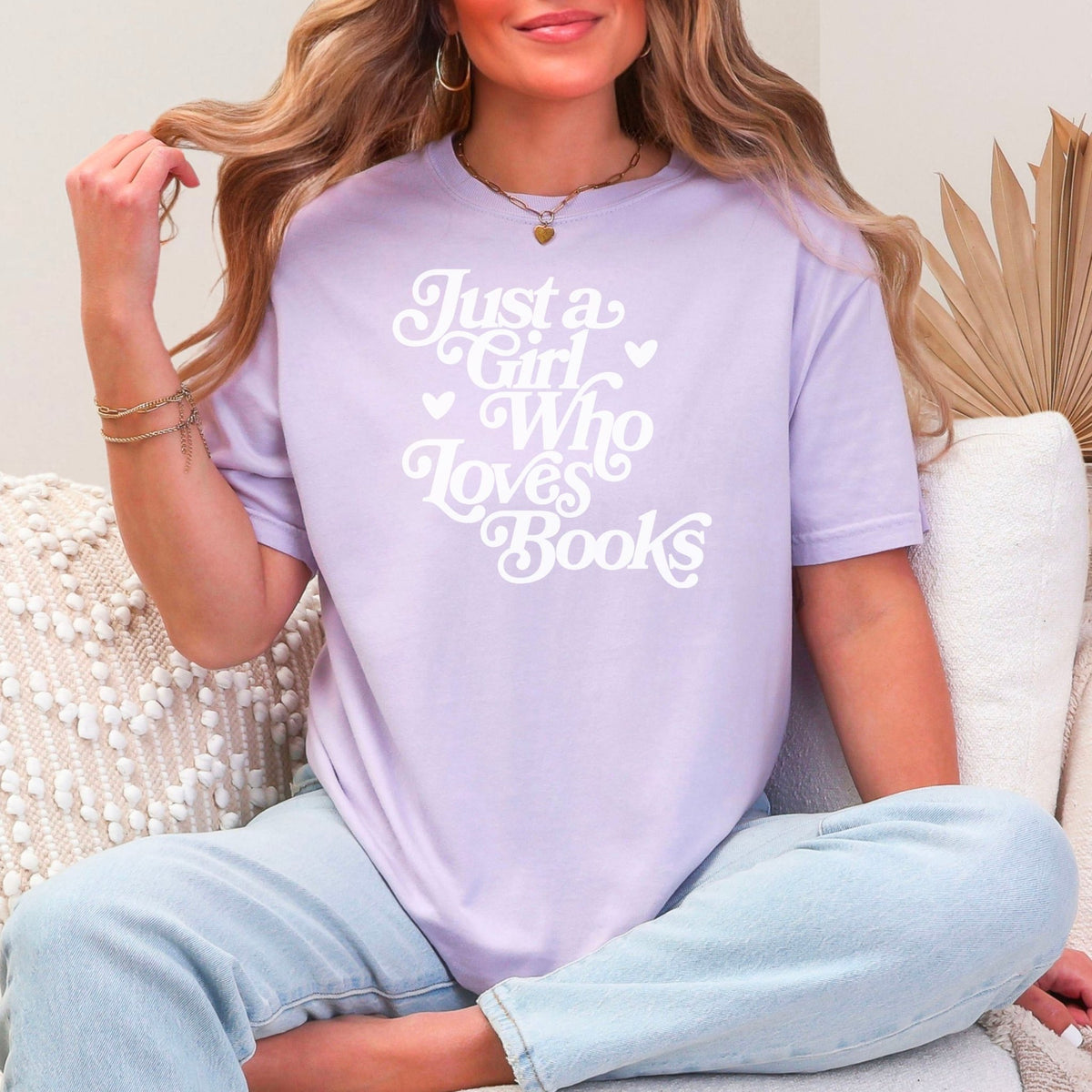 Just A Girl Who Loves Books Heavyweight Comfort Colors Shirt - Starry Skies Austin