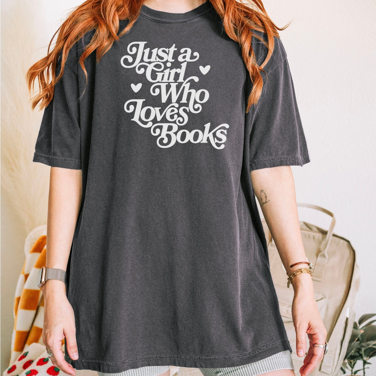 Just A Girl Who Loves Books Heavyweight Comfort Colors Shirt - Starry Skies Austin