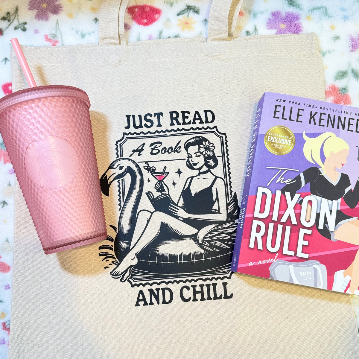 Just Read a Book and Chill Tote Bag – Retro Summer Bookish Canvas Bag - Starry Skies Austin