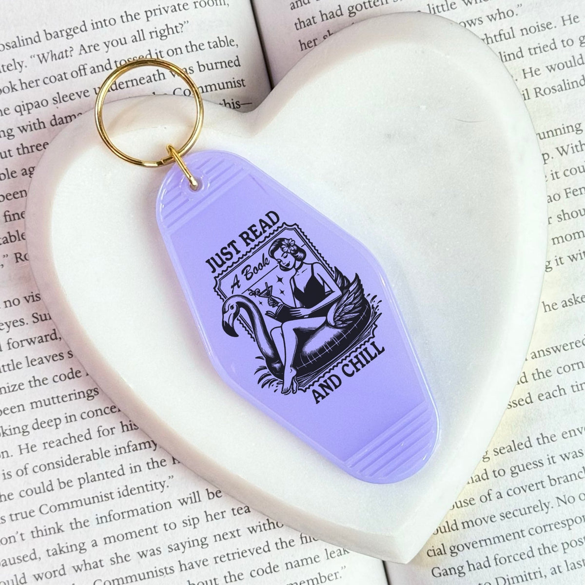 Just Read and Chill Motel Keychain - Starry Skies Austin