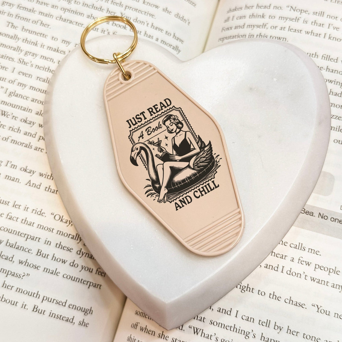 Just Read and Chill Motel Keychain - Starry Skies Austin
