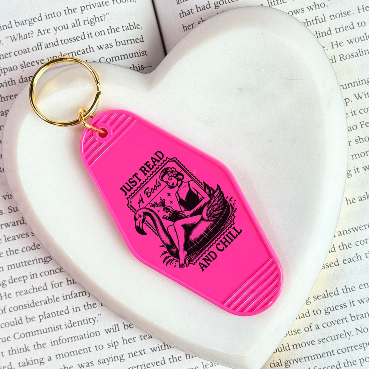 Just Read and Chill Motel Keychain - Starry Skies Austin
