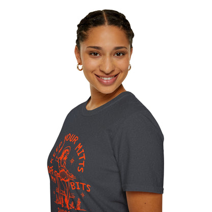 Keep Your Mitts Off My Bits Feminist Softstyle Tee - Starry Skies Austin