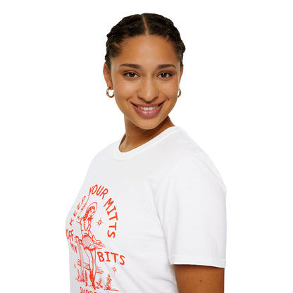 Keep Your Mitts Off My Bits Feminist Softstyle Tee - Starry Skies Austin