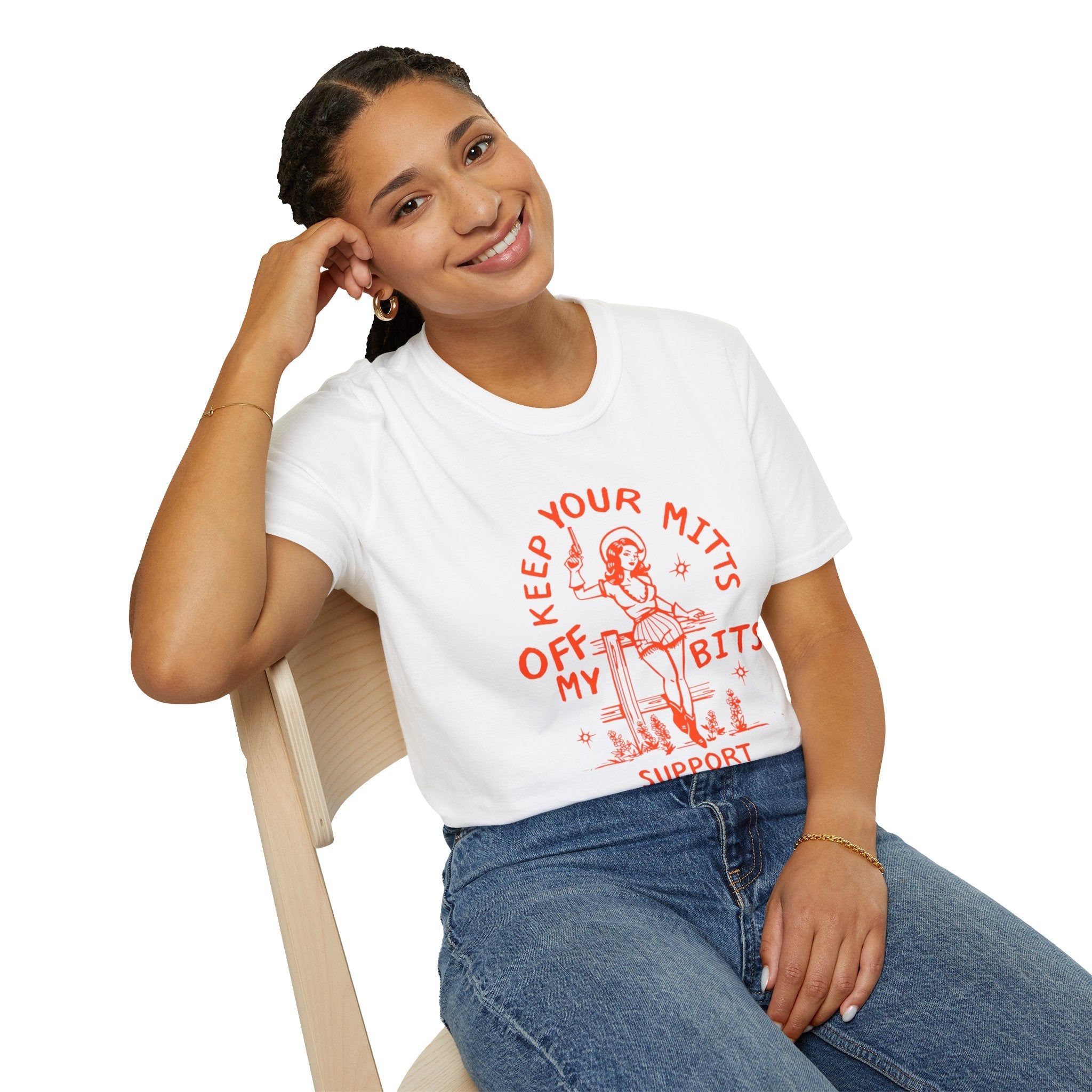 Keep Your Mitts Off My Bits Feminist Softstyle Tee - Starry Skies Austin