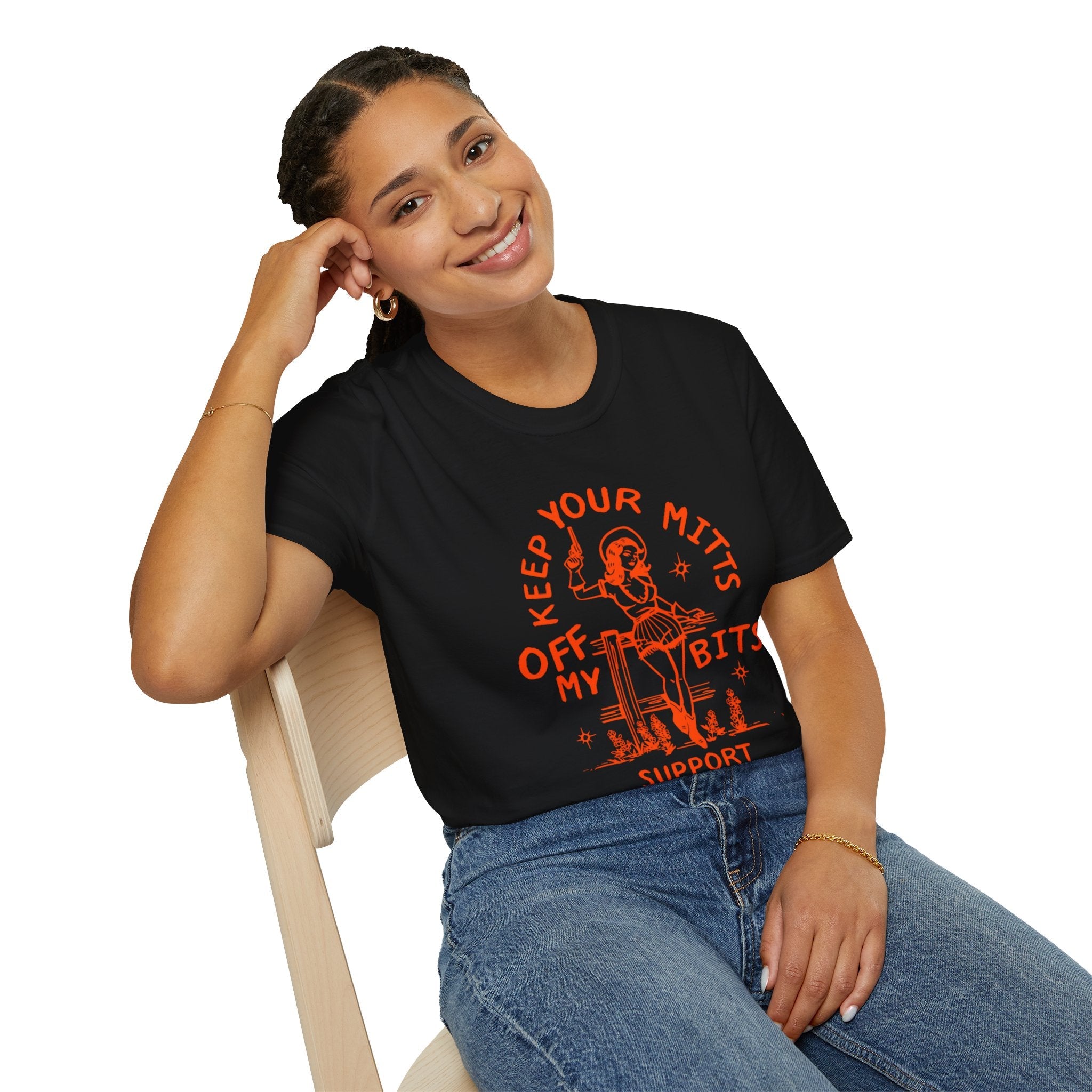 Keep Your Mitts Off My Bits Feminist Softstyle Tee - Starry Skies Austin
