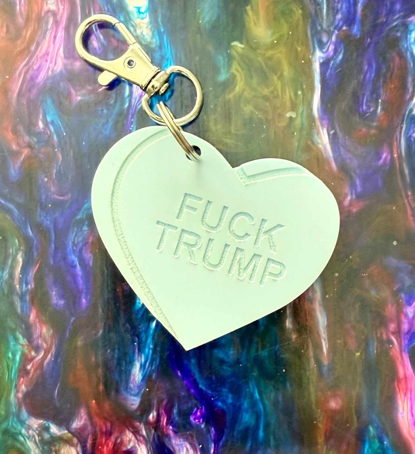 Heart Candy FUCK TRUMP Keychain Bag Charm