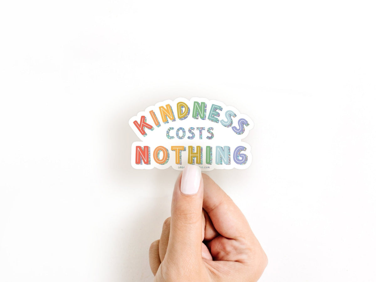 Kindness Costs Nothing Glitter Sticker - Starry Skies Austin