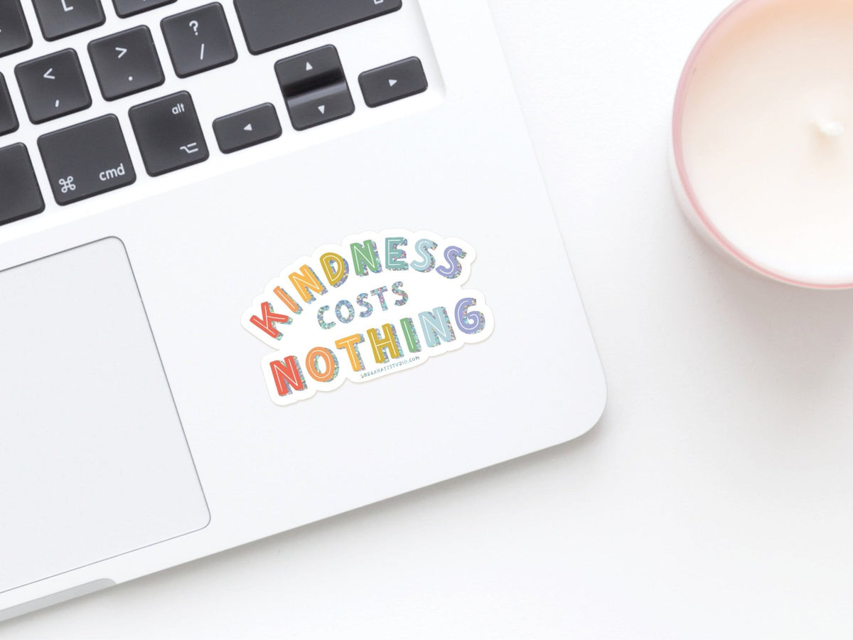 Kindness Costs Nothing Glitter Sticker - Starry Skies Austin