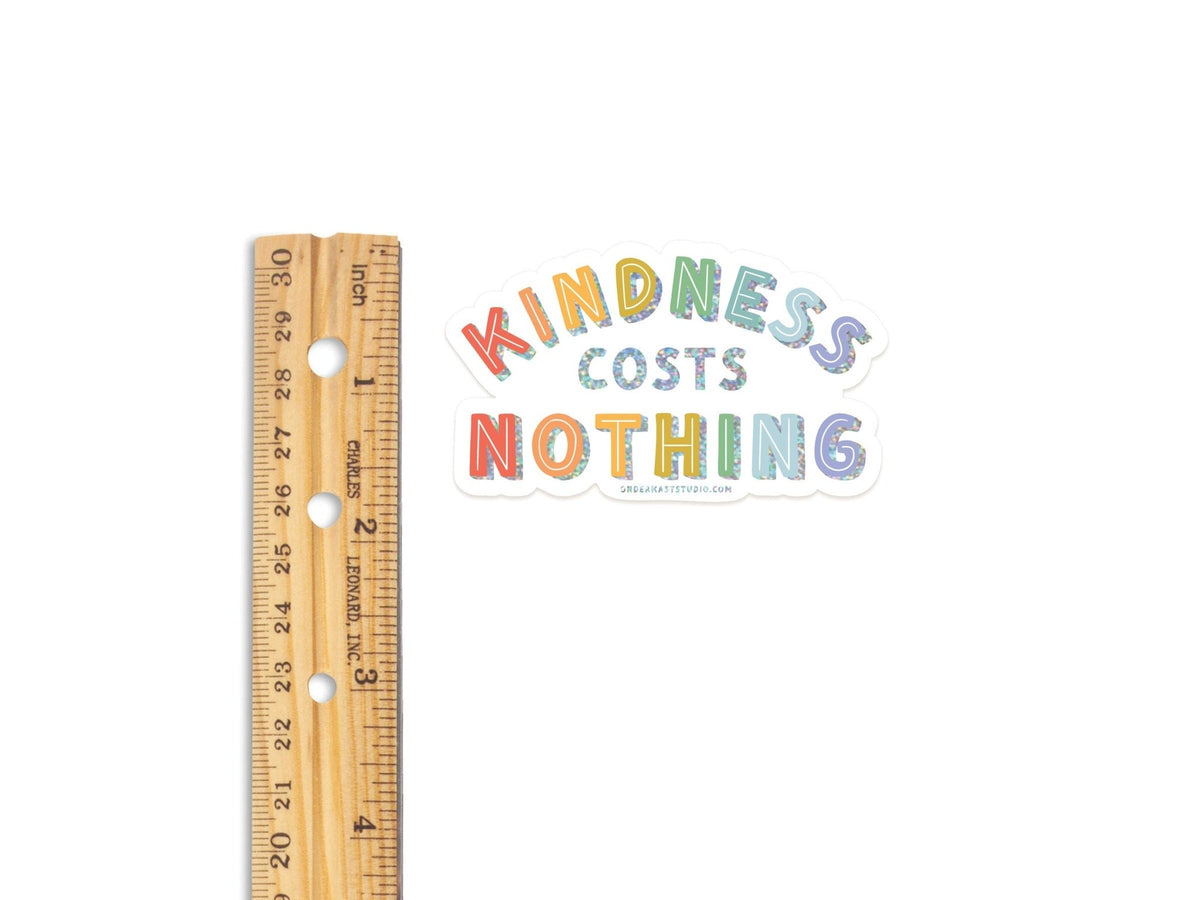 Kindness Costs Nothing Glitter Sticker - Starry Skies Austin