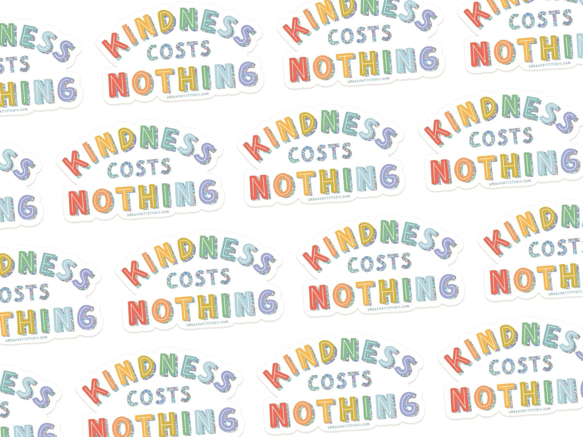Kindness Costs Nothing Glitter Sticker - Starry Skies Austin