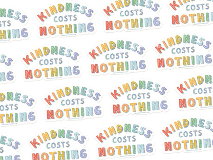 Kindness Costs Nothing Glitter Sticker - Starry Skies Austin