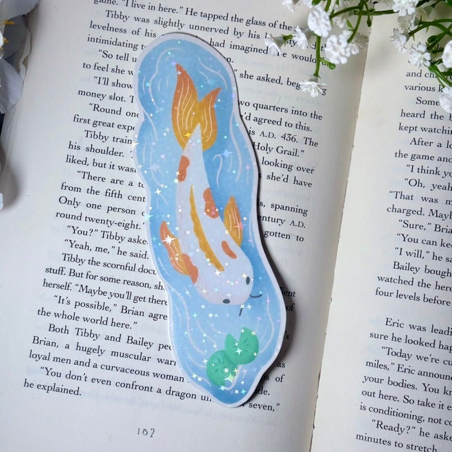 Koi Fish Die Cut Sparkle Bookmark - Starry Skies Austin