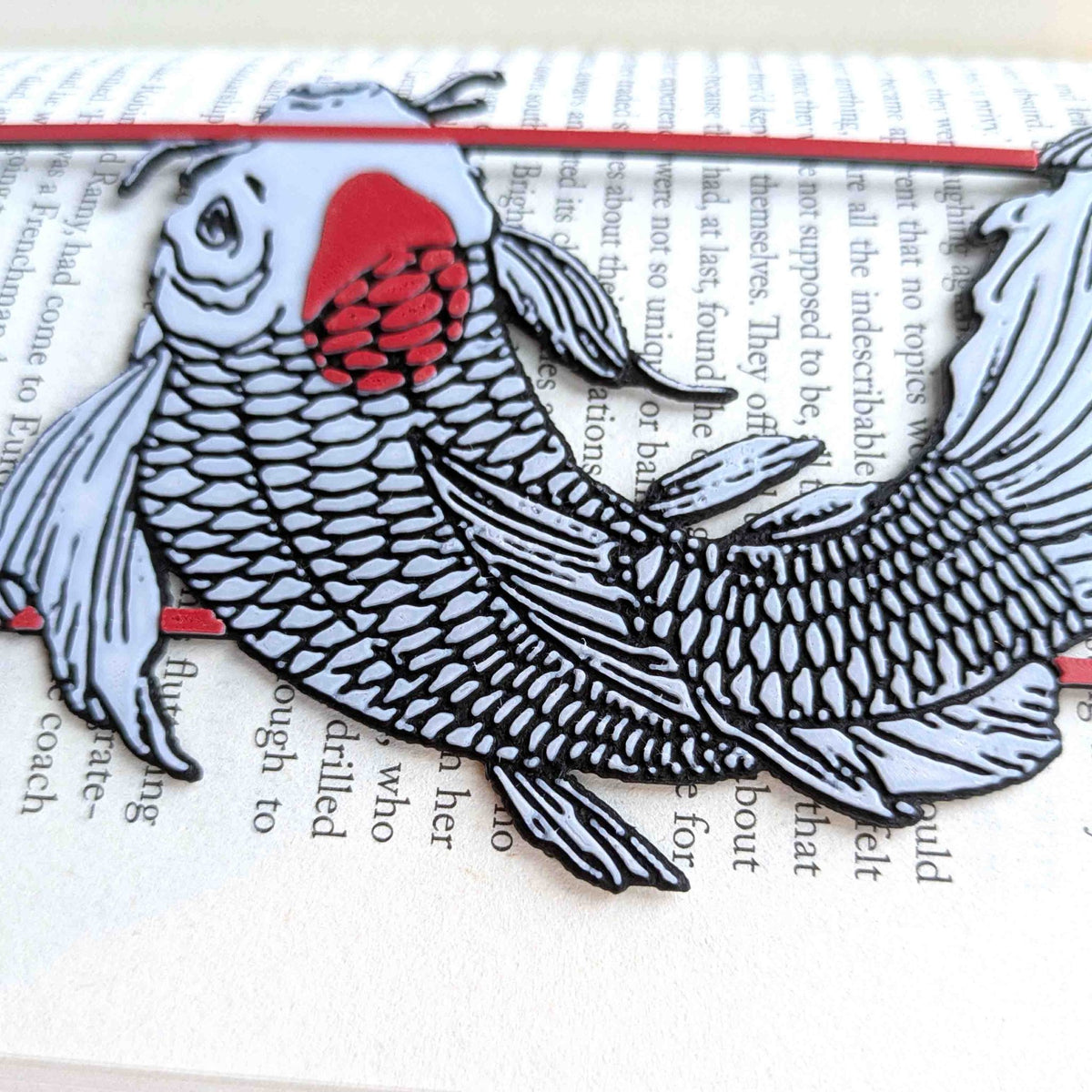 Koi Fish Japanese Bookmark Art Tassel Reader Gift - Starry Skies Austin