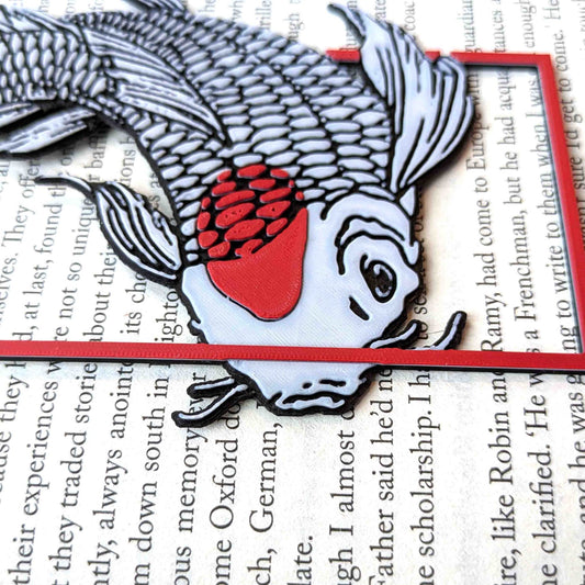 Koi Fish Japanese Bookmark Art Tassel Reader Gift - Starry Skies Austin