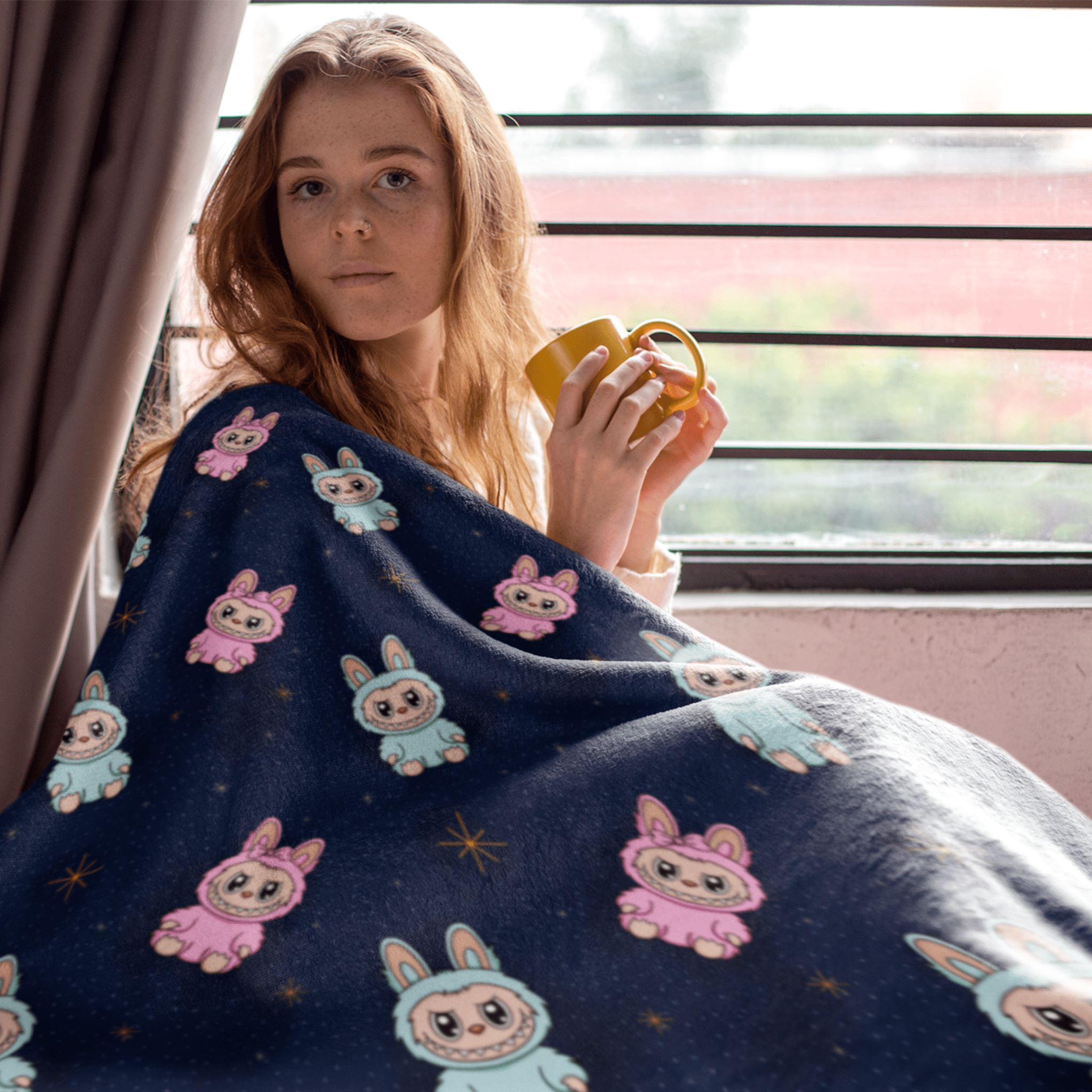 Labubu Monster Cozy Blanket - Starry Skies Austin