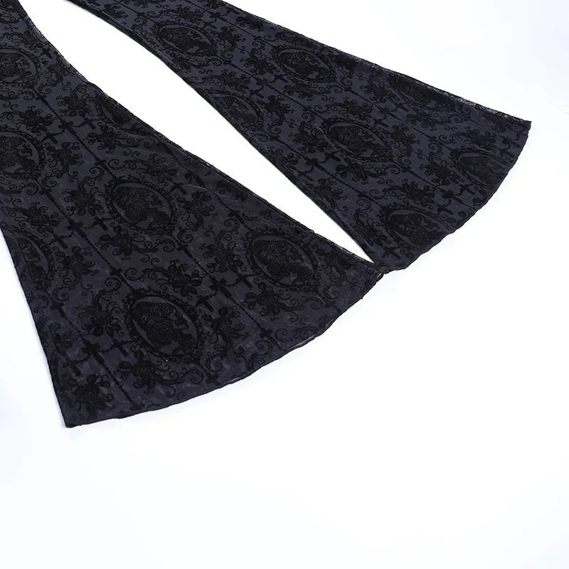 Lace High Waist Flare Pants - Starry Skies Austin